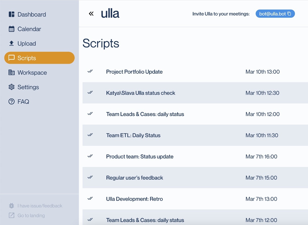 Beyond The Weather: Ulla, Your Secure AI Assistant for Meeting Intelligence